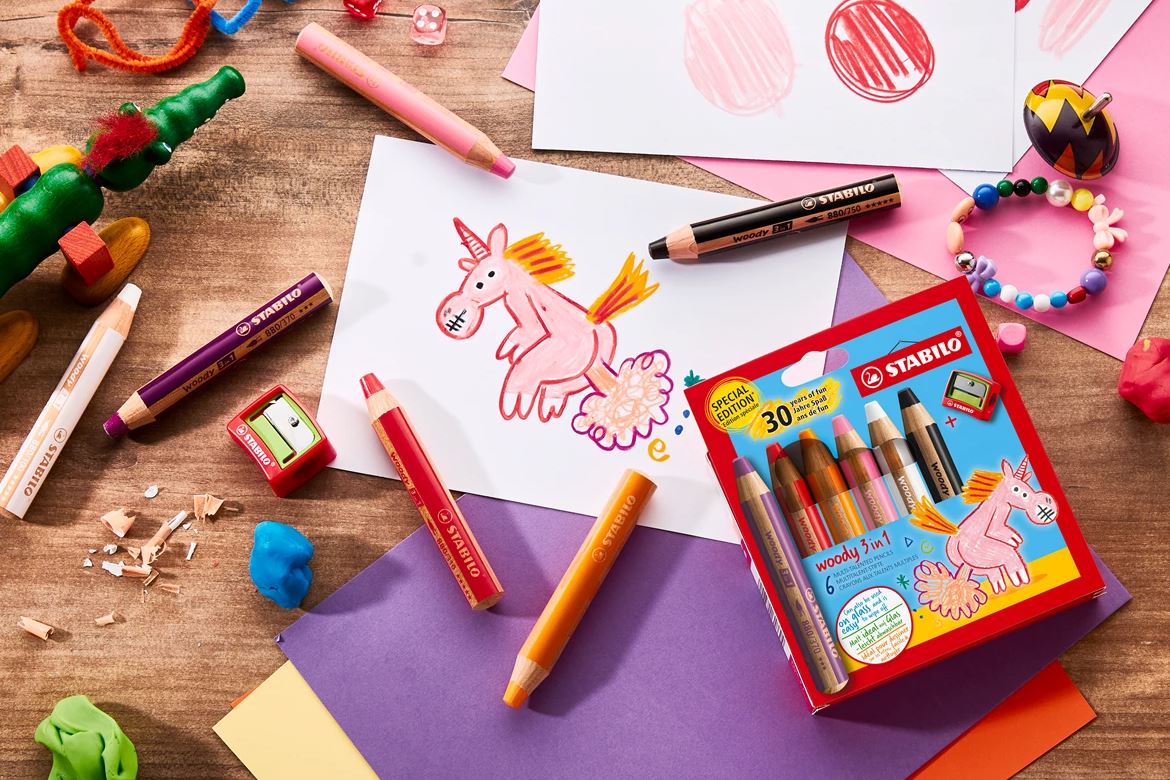 Stabilo Woody 3in1 Malstift 6er Unicorn - Bild 2