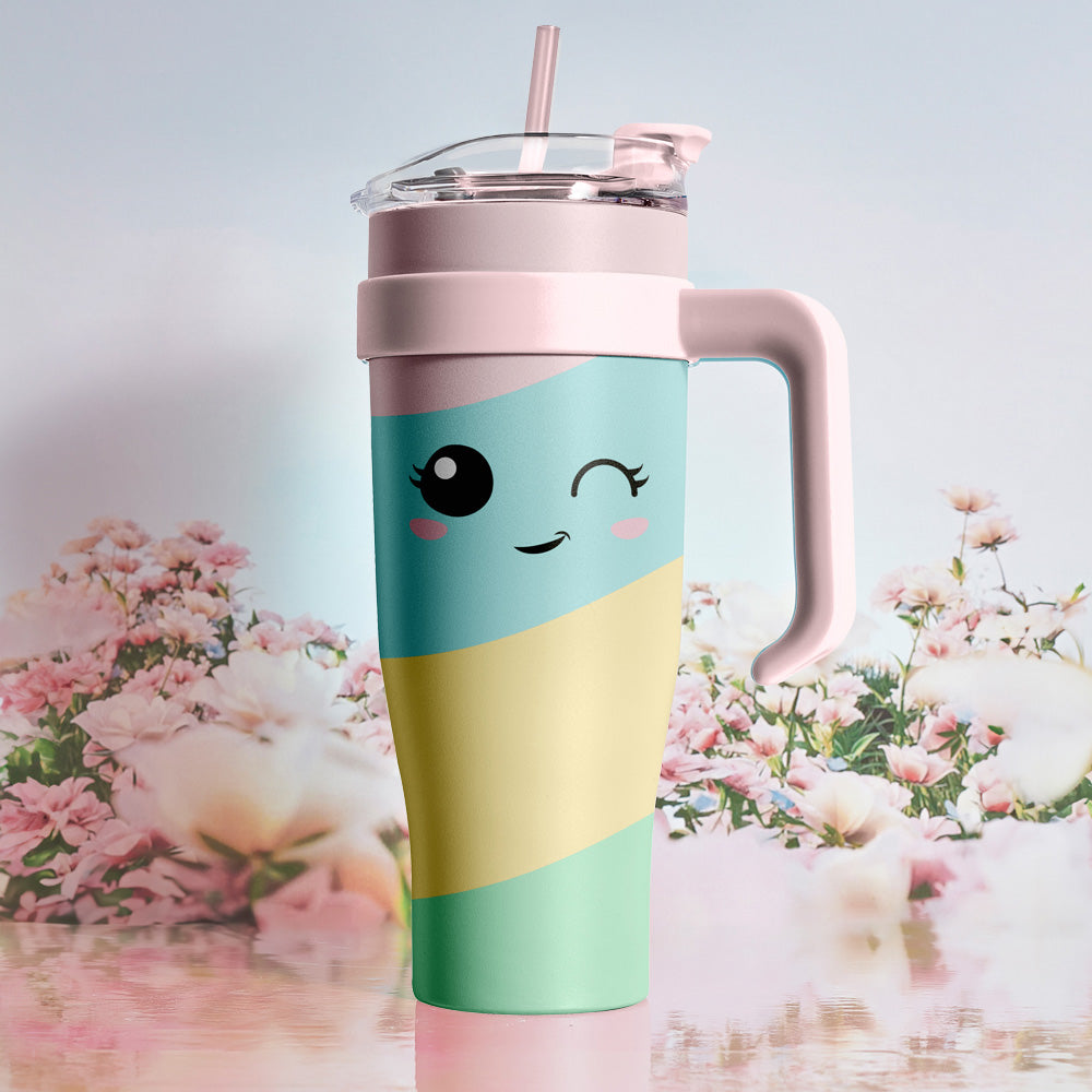 Trinkbecher XXL Miami Kawaii 1.2 Liter Smiley - Bild 2