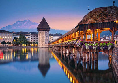 Puzzle 1000 Teile Beautiful Switzerland Luzern Kapellbrücke 01.859