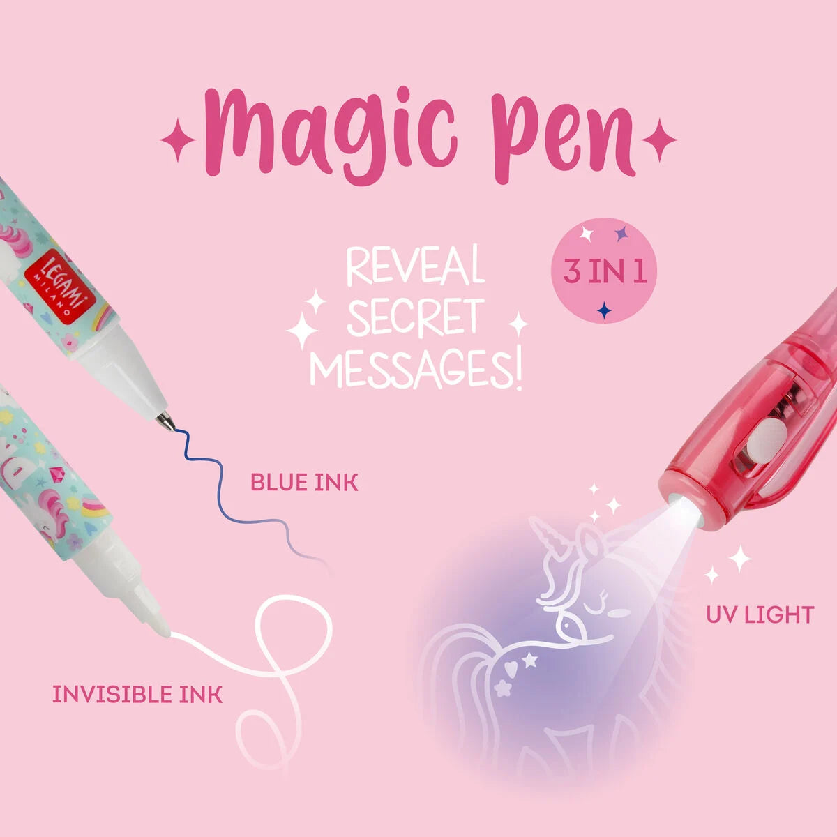 Legami Gelstift mit Unsichtbarer Tinte - Unicorn - Magic Pen - Bild 2