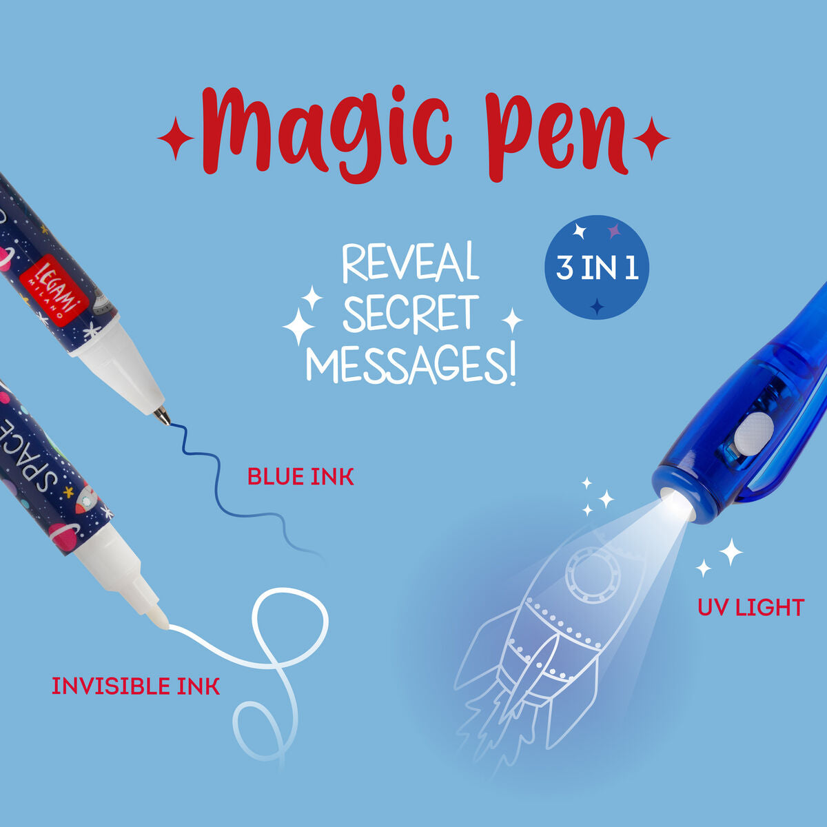 Legami Gelstift mit Unsichtbarer Tinte - Space - Magic Pen - Bild 2