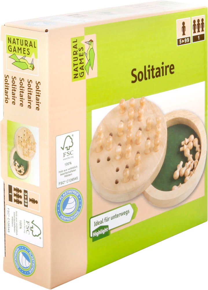 Natural Games Solitaire Holz 12 cm - Bild 1