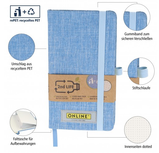 Notizbuch 2nd Life A6 96 Blatt, dots - Bild 4