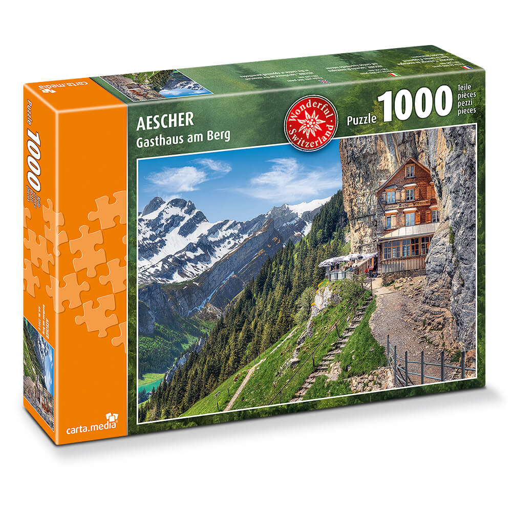 Puzzle 1000 Teile Aescher Gasthaus am Berg - Bild 1