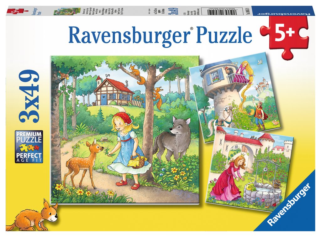 Puzzle 3x49 Teile Rapunzel, Rotkäppchen und der Froschkönig 08.051 - Bild 1