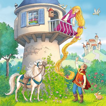 Puzzle 3x49 Teile Rapunzel, Rotkäppchen und der Froschkönig 08.051 - Bild 2