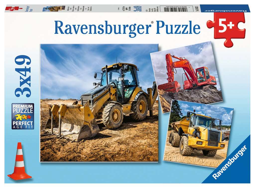 Ravensburger Puzzle Baufahrzeuge im Einsatz 3x49 Teile 05.032 - Bild 1