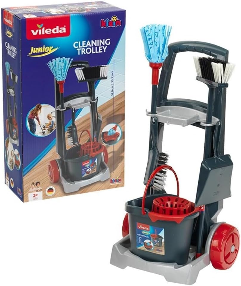 Klein Vileda Besenwagen grau mit Zubehör - Bild 1