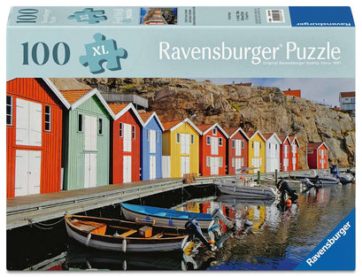 Puzzle 100 XXL Teile Bunte Häuser in Schweden 01.730