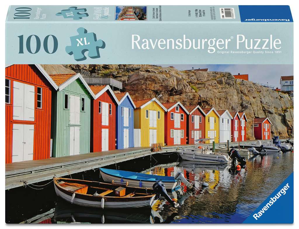 Puzzle 100 XXL Teile Bunte Häuser in Schweden 01.730 - Bild 1