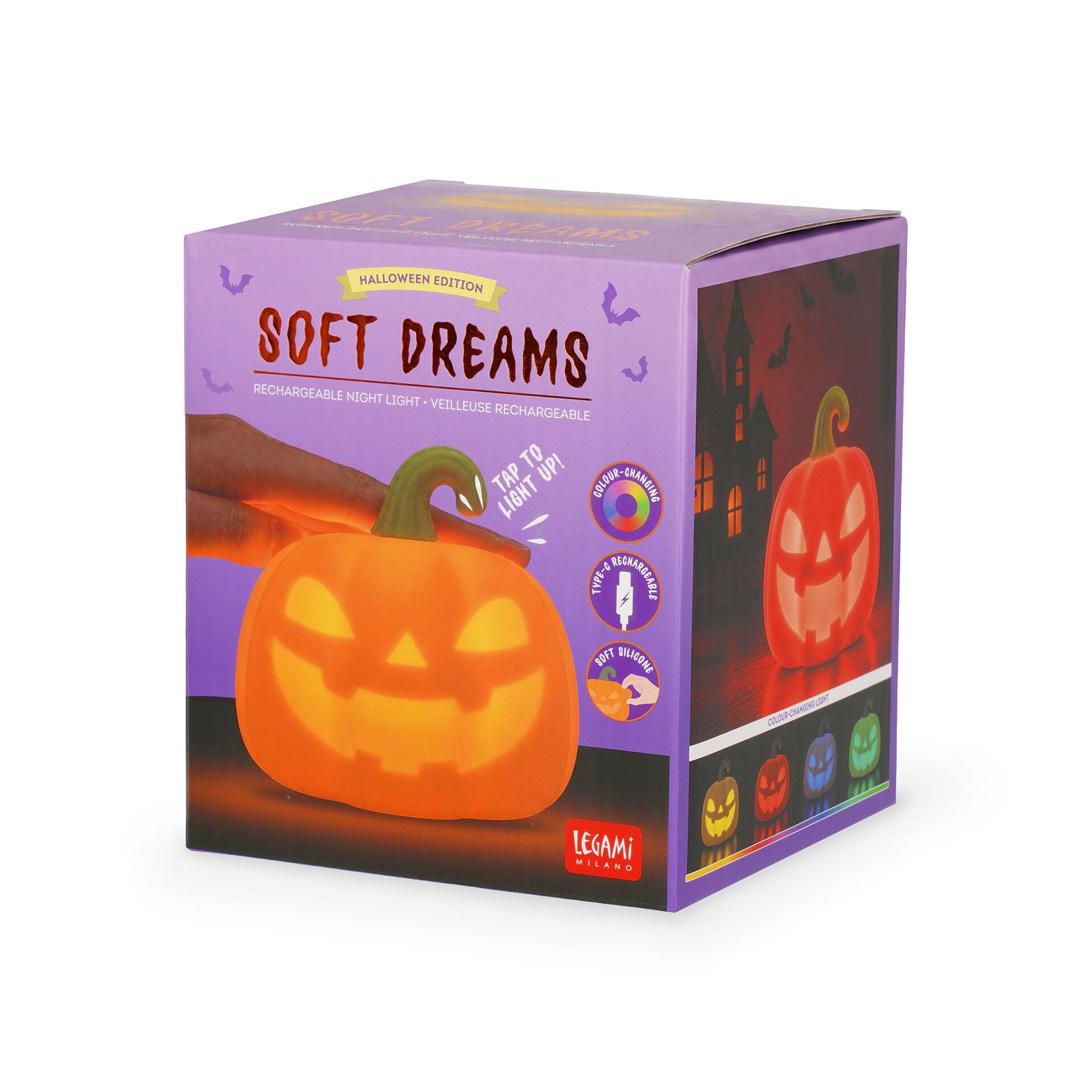 Legami LED-Nachtlicht Kürbis aus Silikon Soft Dreams - Bild 7