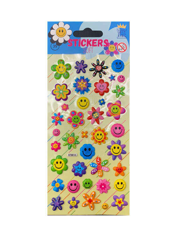 Sticker Puffy Flowers