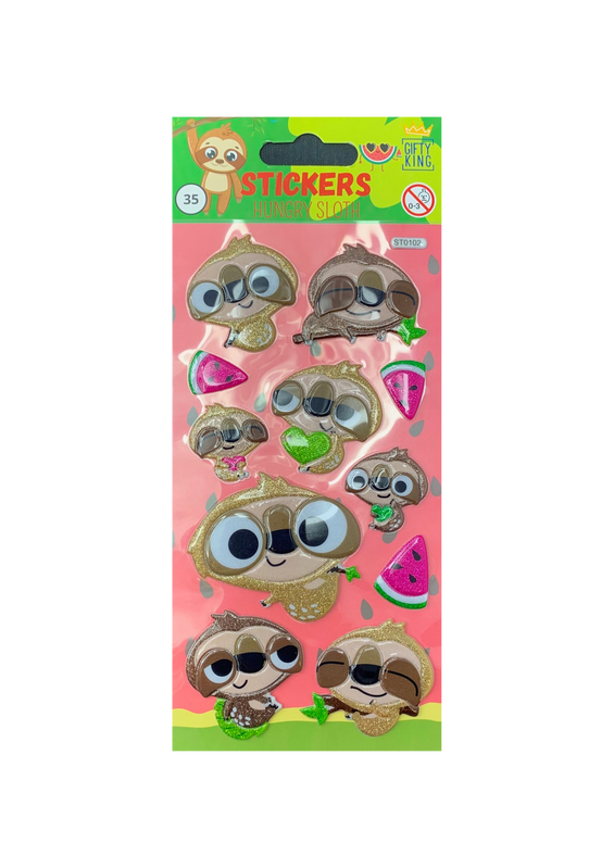 Sticker Puffy Glitter Sloth