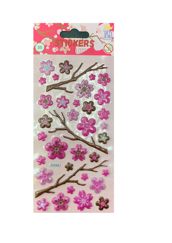 Sticker Puffy Glitter Cherry