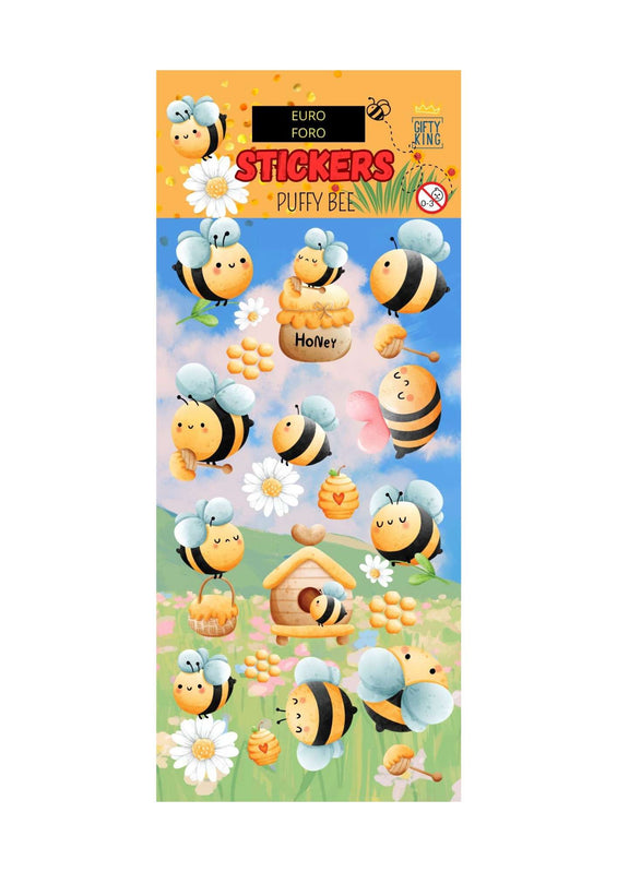 Sticker Puffy Glitter Bee