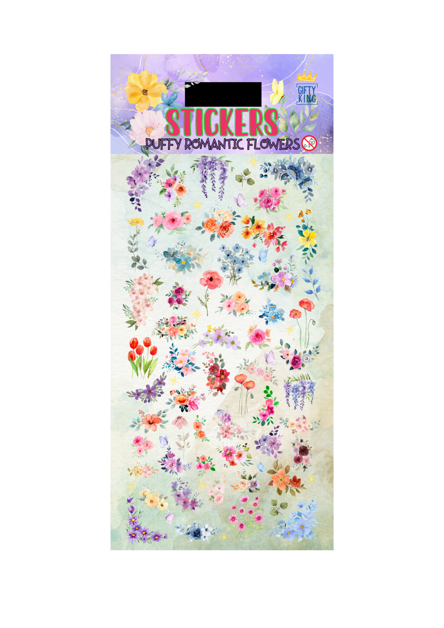 Sticker Puffy Romantic Flower - Bild 1