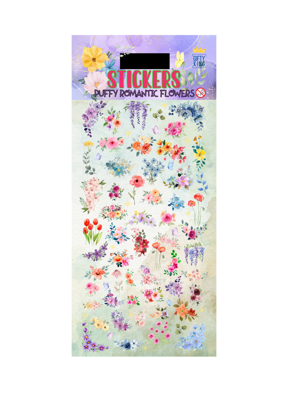 Sticker Puffy Romantic Flower