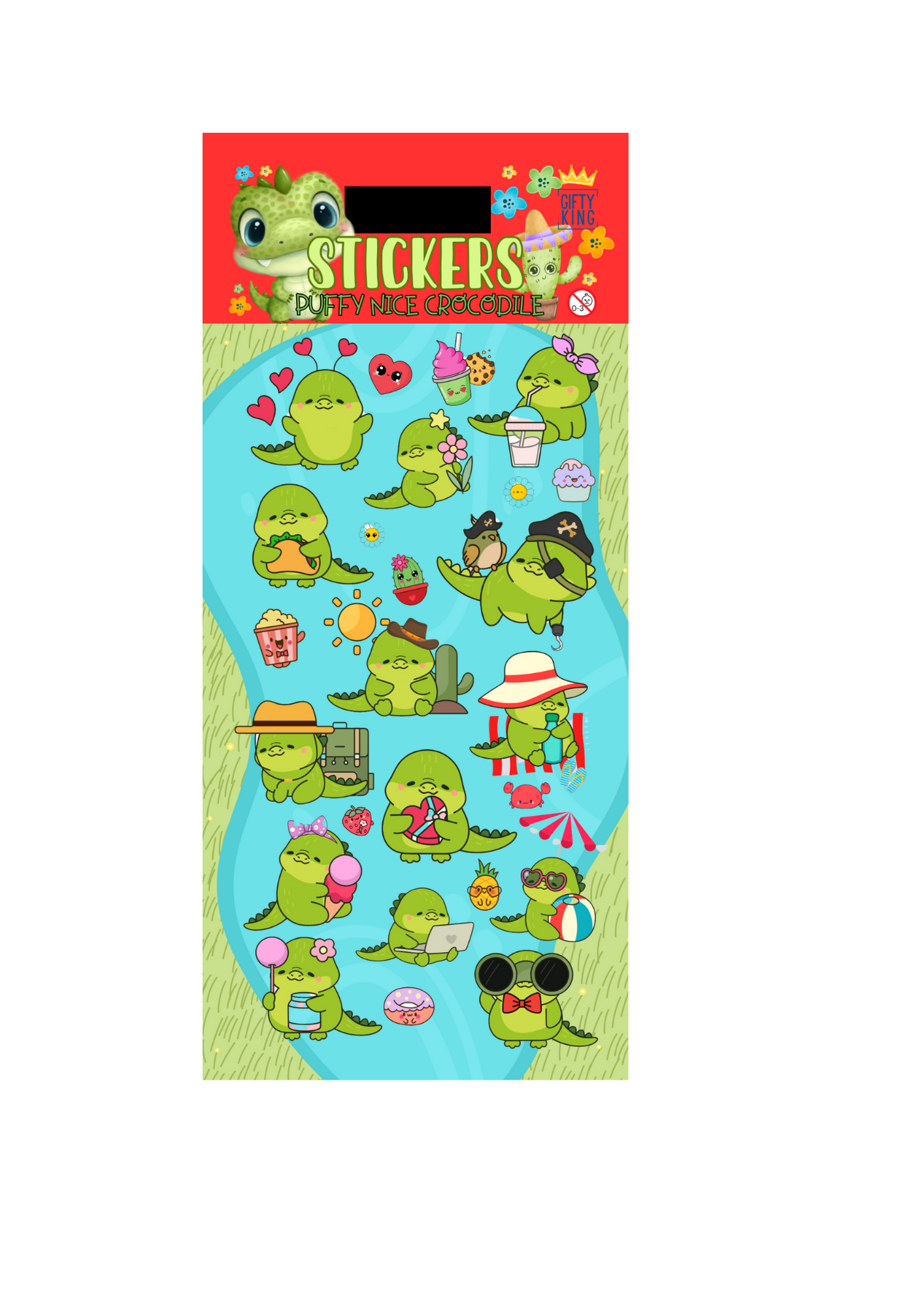 Sticker Puffy Nice Crocodile - Bild 1
