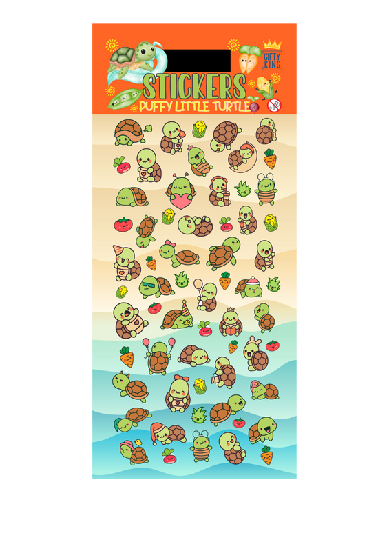 Sticker Puffy Little Turtle