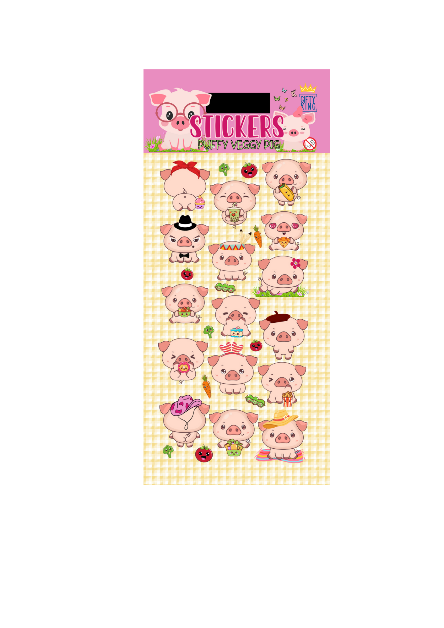 Sticker Puffy Veggy Pig - Bild 1