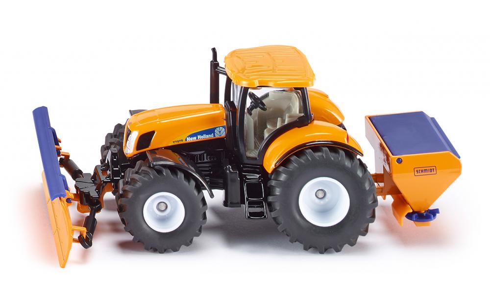 Siku Traktor mit Räumschild und Streuer 02.940 - Bild 1