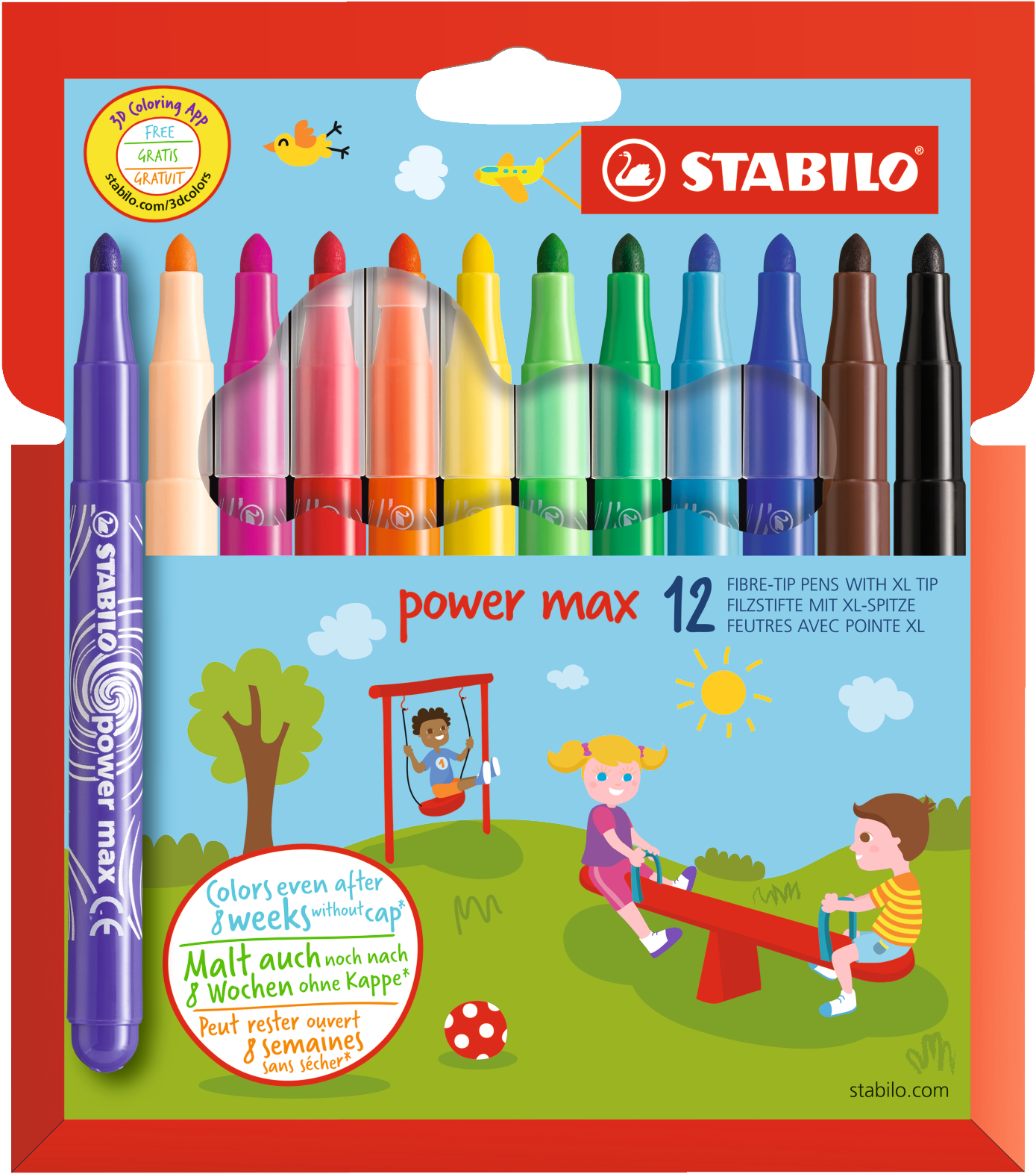 Stabilo power Max Fasermaler 12er Etui - Bild 1