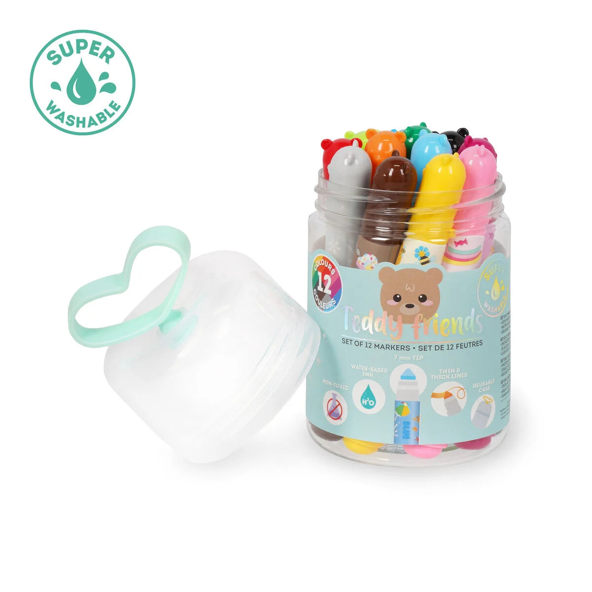 Legami Set mit 12 Filzstiften - Teddy Friends - Bild 1