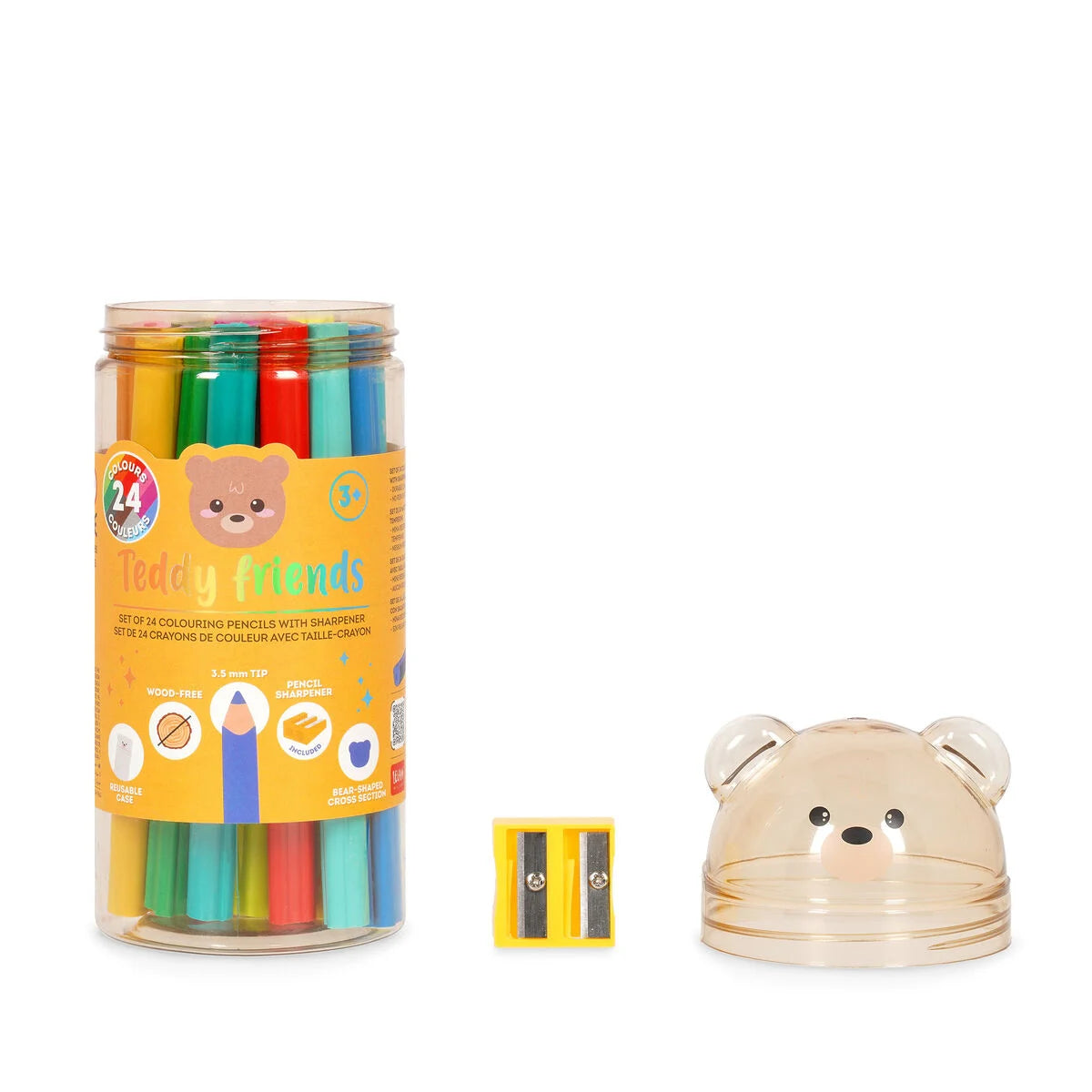Legami Set mit 24 Buntstiften mit Anspitzer - Teddy Friends - Bild 2