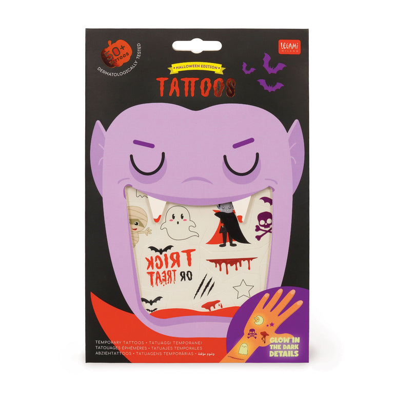 Verpackung Legami Halloween-Tattoos mit Vampirgesicht