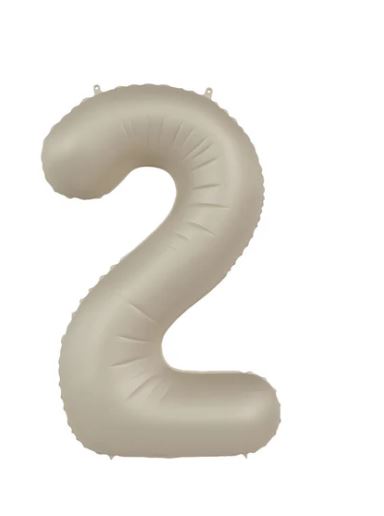Folienballon Zahl 2 Creamy Latte - Bild 1