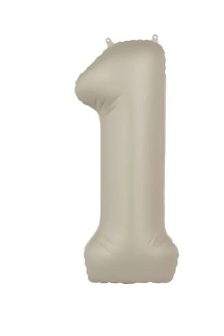 Folienballon Zahl 1 Creamy Latte - Bild 1