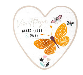 Postkarte Herz gross - von Herzen alles Liebe und Gute