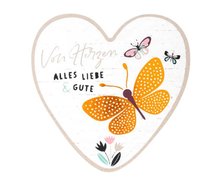 Postkarte Herz gross - von Herzen alles Liebe und Gute - Bild 1