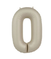 Folienballon Zahl 0 Creamy Latte