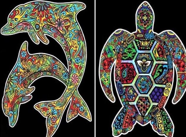 TataRuga Samtbild zum Ausmalen, Mappe Delfine und Schildkröte - Bild 2