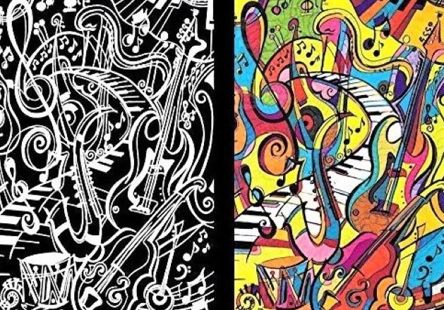 TataRuga Samtbild zum Ausmalen, Mappe Musik - Bild 2