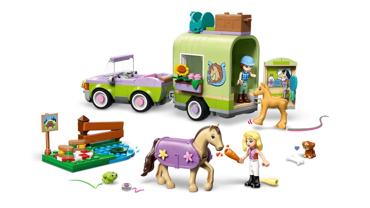 LEGO Friends Pferd und Fohlen mit Pferdeanhänger 42695 - Bild 3