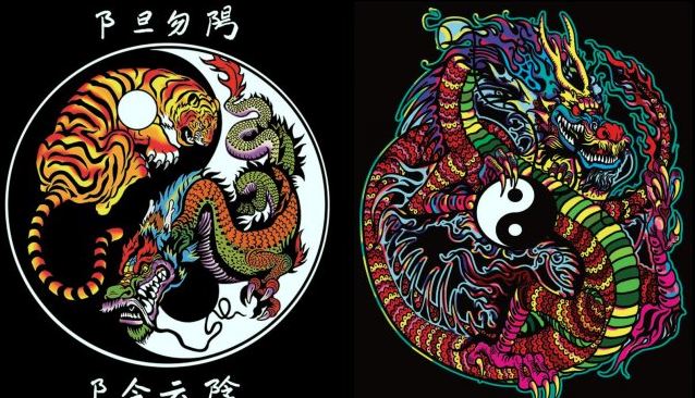 TataRuga Samtbild zum Ausmalen, Mappe Yin-Yang Drache - Bild 2