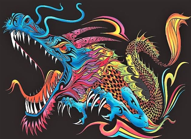 TataRuga Samtbild zum Ausmalen A3 Drache - Bild 2