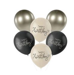 Creme Noir Latexballons Ø33cm 6 Stück