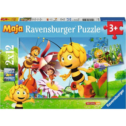 Puzzle Biene Maja auf Blumenwiese 2x12 Teile