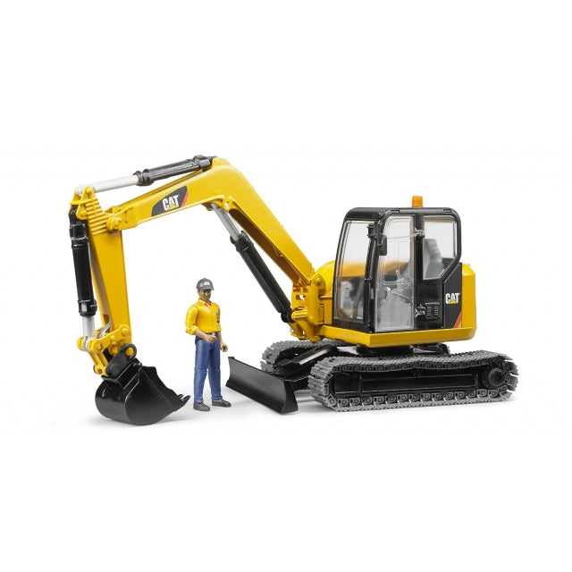 Bruder 02466 CAT Minibagger mit Bauarbeiter - Bild 1