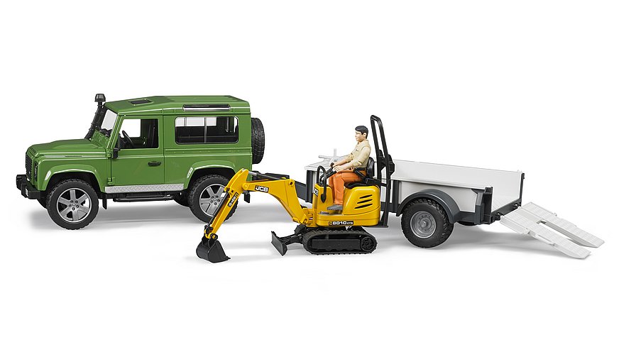 Bruder 02593 Land Rover mit Anhänger und JCB Bagger - Bild 1