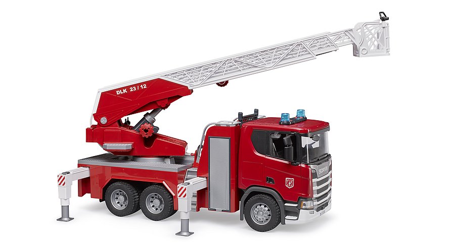Bruder Scania Super 560R Feuerwehr mit Drehleiter, Wasserpumpe, L+S Modul 03591 - Bild 4