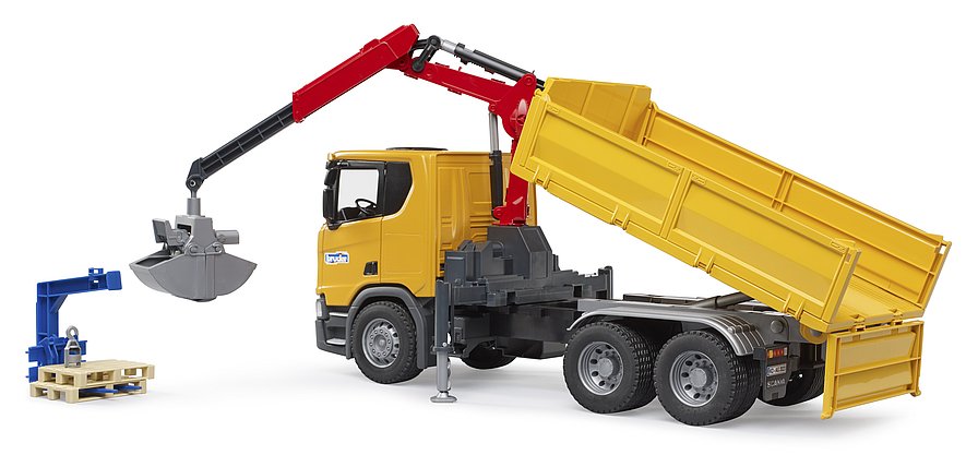 Bruder Scania Super 560R Baustellen- LKW Kran und 2 Paletten 03551 - Bild 2