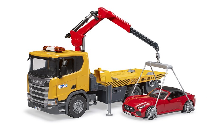 Bruder 03552 Scania Super 560R Abschlepp-LKW m. L+S Modul + BRUDER Roadster - Bild 3