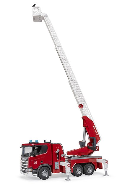 Bruder Scania Super 560R Feuerwehr mit Drehleiter, Wasserpumpe, L+S Modul 03591 - Bild 2
