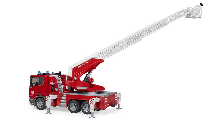 Bruder Scania Super 560R Feuerwehr mit Drehleiter, Wasserpumpe, L+S Modul 03591 - Bild 3