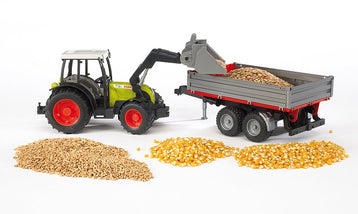 Bruder 02112 Claas Nectis plus Frontlader mit Anhänger
