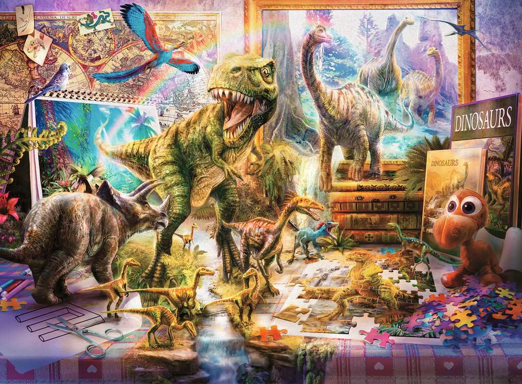 Puzzle 100 Teile Dinos im Kinderzimmer 00.863 - Bild 2